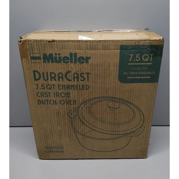 MUELLER HOME 7.5 QT Enameled Cast Iron Dutch Oven COLOR EMERALD NEW - Picture 2 of 2